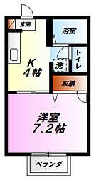 コンフォール・ユウ 1Kの間取図画像