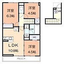 アジュールs 3LDKの間取図画像
