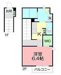 ウェルメゾン栄 1Kの間取図画像