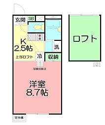 ブリランテ 1Kの間取図画像