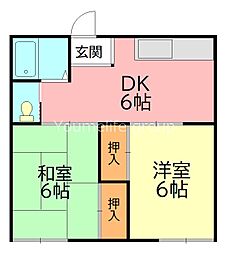 フジハイツ 2DKの間取図画像