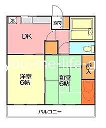瀬戸マンション 2DKの間取図画像