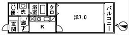 シャルムハイツ 1Kの間取図画像