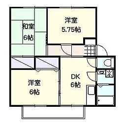 プラザ樹苑A 3DKの間取図画像