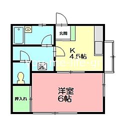 ハイツアオイ 1Kの間取図画像