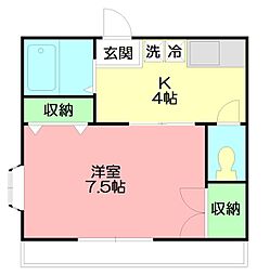 プラザハウス 1Kの間取図画像