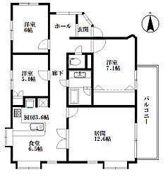 アネックス池田山 3LDKの間取図画像