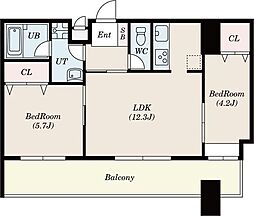 サムティ佐賀駅前Serena 2LDKの間取図画像