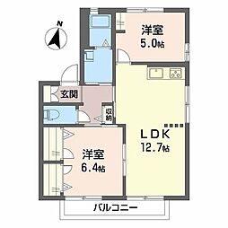メゾンフェニックスB 2LDKの間取図画像