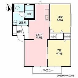 リーブル21A 2LDKの間取図画像