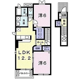 メモリアル1 2LDKの間取図画像