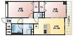 モンヴィラージュ佐賀駅前 2LDKの間取図画像