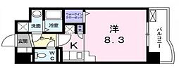 サクラディア 1Kの間取図画像