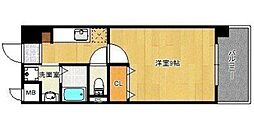 コーキ夢咲 1Kの間取図画像