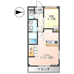 エバー・コンフォース2 1LDKの間取図画像