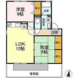 グランドール開成A 2LDKの間取図画像
