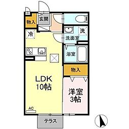 ヴィヴレ 1LDKの間取図画像