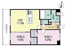 エルグランドコウノ 2LDKの間取図画像