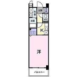 フレアルーチェ 1Kの間取図画像