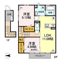 ノブリスハウス  ｜ 佐賀県佐賀市中の館町（賃貸アパート2LDK・2階・54.96㎡） その2