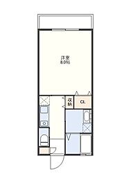 サンビュウ潮見 1Kの間取図画像
