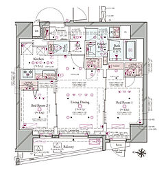 コンシェリア東京 HIGASHIJUJO RESIDENC 2LDKの間取図画像