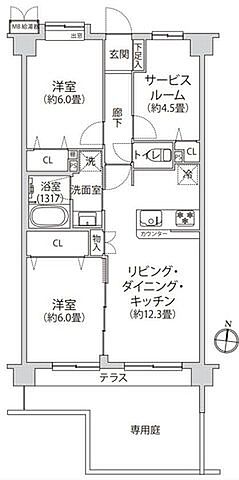 間取り エヴァーグリーン立石 1階/106