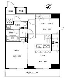 メインステージ入谷II 1107 1SLDKの間取り