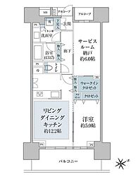イニシア上野根岸 1SLDKの間取図画像