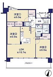 サンクレイドル東松戸 3LDKの間取図画像