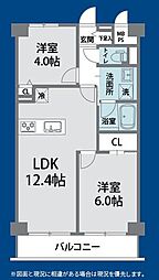 ルモン王子北 3DKの間取図画像