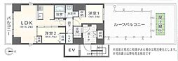 LIVCITY日暮里 2LDKの間取図画像