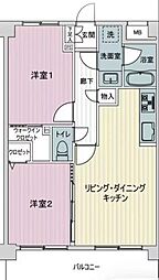 藤和シティコープ西巣鴨 2LDKの間取図画像
