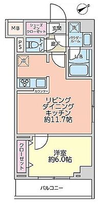 間取り GENOVIA鐘ヶ淵 9階/-