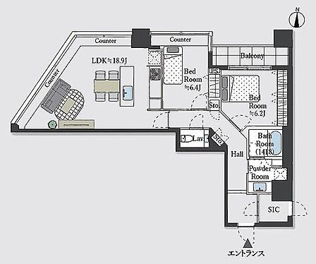 18.9帖のLDKは家族が集まっても窮屈さを感じない広さ、自然と家族が集まり会話が始まるそんなあたたかさが生まれる空間です。