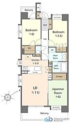 ローヤルシティ北松戸 3LDKの間取図画像