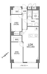 朝日プラザ堀切菖蒲園 2LDKの間取図画像