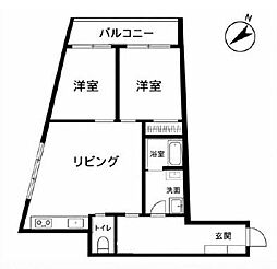 アビタシオン南長崎 2LDKの間取図画像