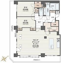 ライオンズタワー池袋 2LDKの間取図画像