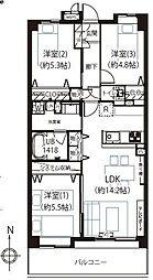 ライオンズプラザ新板橋 3LDKの間取図画像