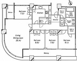 ザ・タワー・グランディア 4LDKの間取図画像