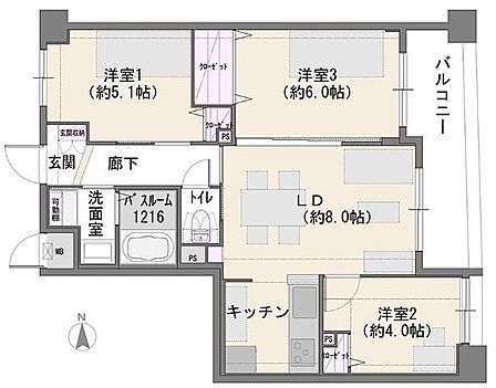 作業のしやすいセミクローズドタイプのシステムキッチン。各所に収納を設けており荷物が多い方も安心です。