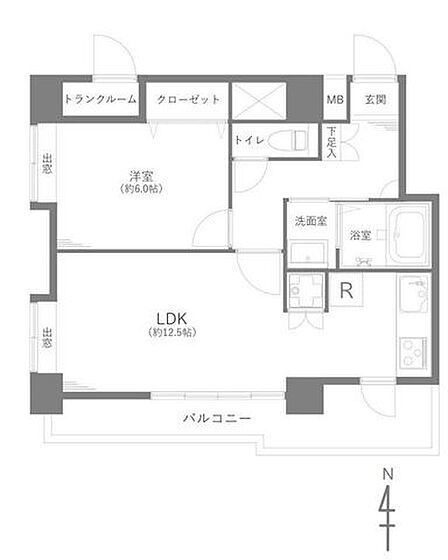 角部屋につき明るく風通しの良い室内。各所に収納を設けており荷物が多い方も安心です。