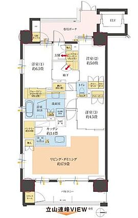 東向きの3LD...