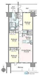 レーベン福井二の宮 3LDKの間取図画像