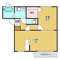 パサージュ平野 1LDKの間取図画像