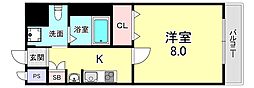 ジュネーゼグラン福島ミラージュ 1Kの間取図画像