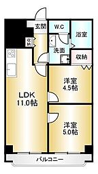 シャンボール豊中 2LDKの間取図画像