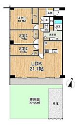 OTC北橋グランドコーポ 3LDKの間取図画像