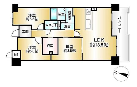 3LDK 間取り
